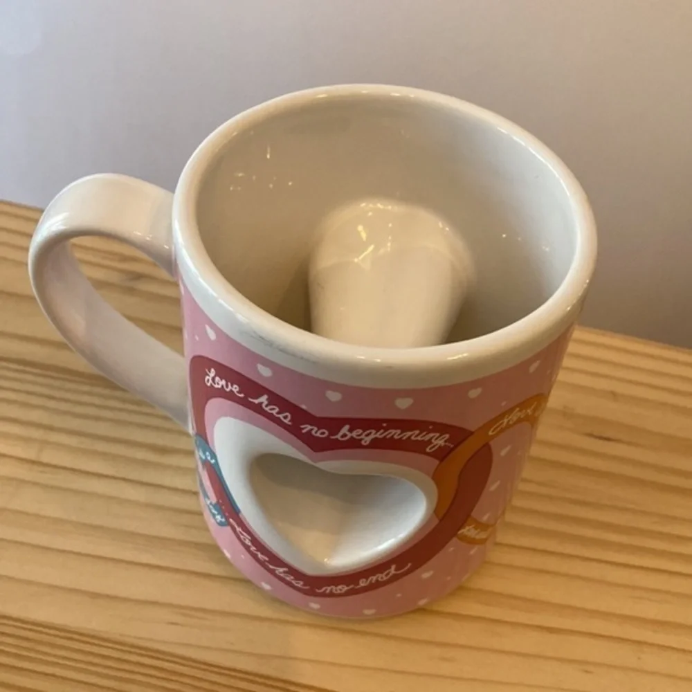PAPEL Cut Out‎ Heart Ceramic Coffee Mug Pink